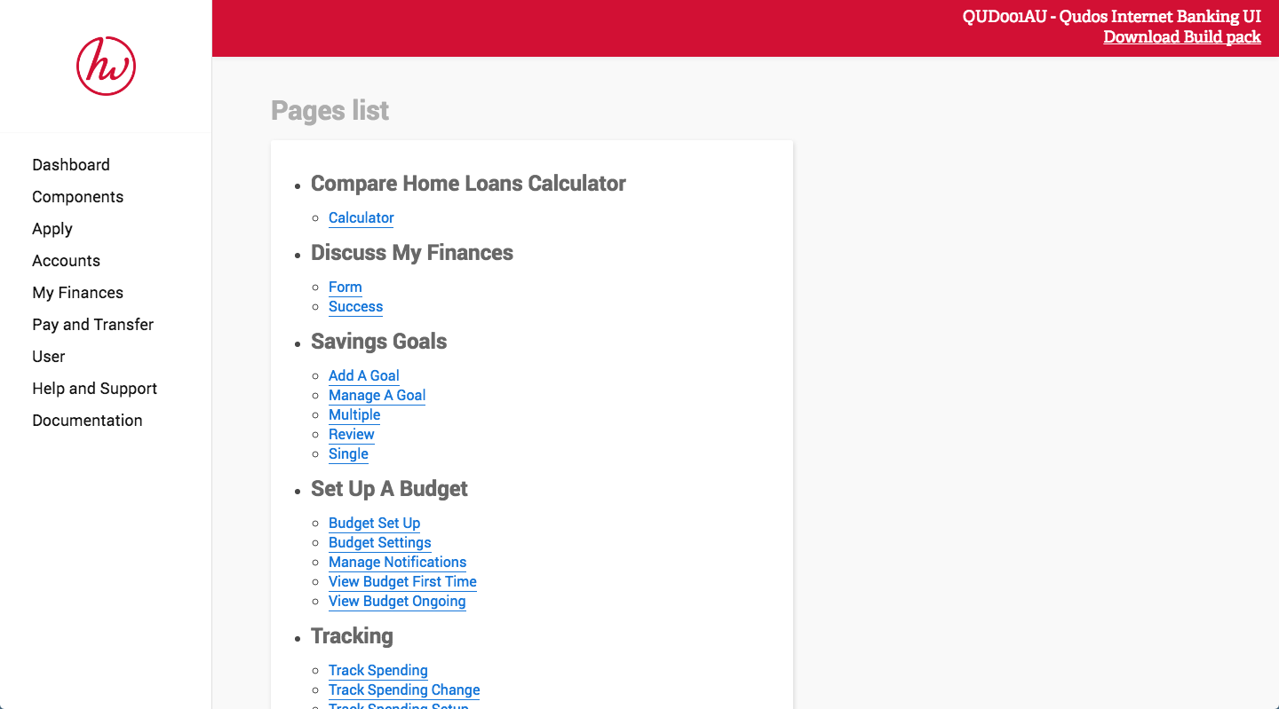 Qudos Design system front end