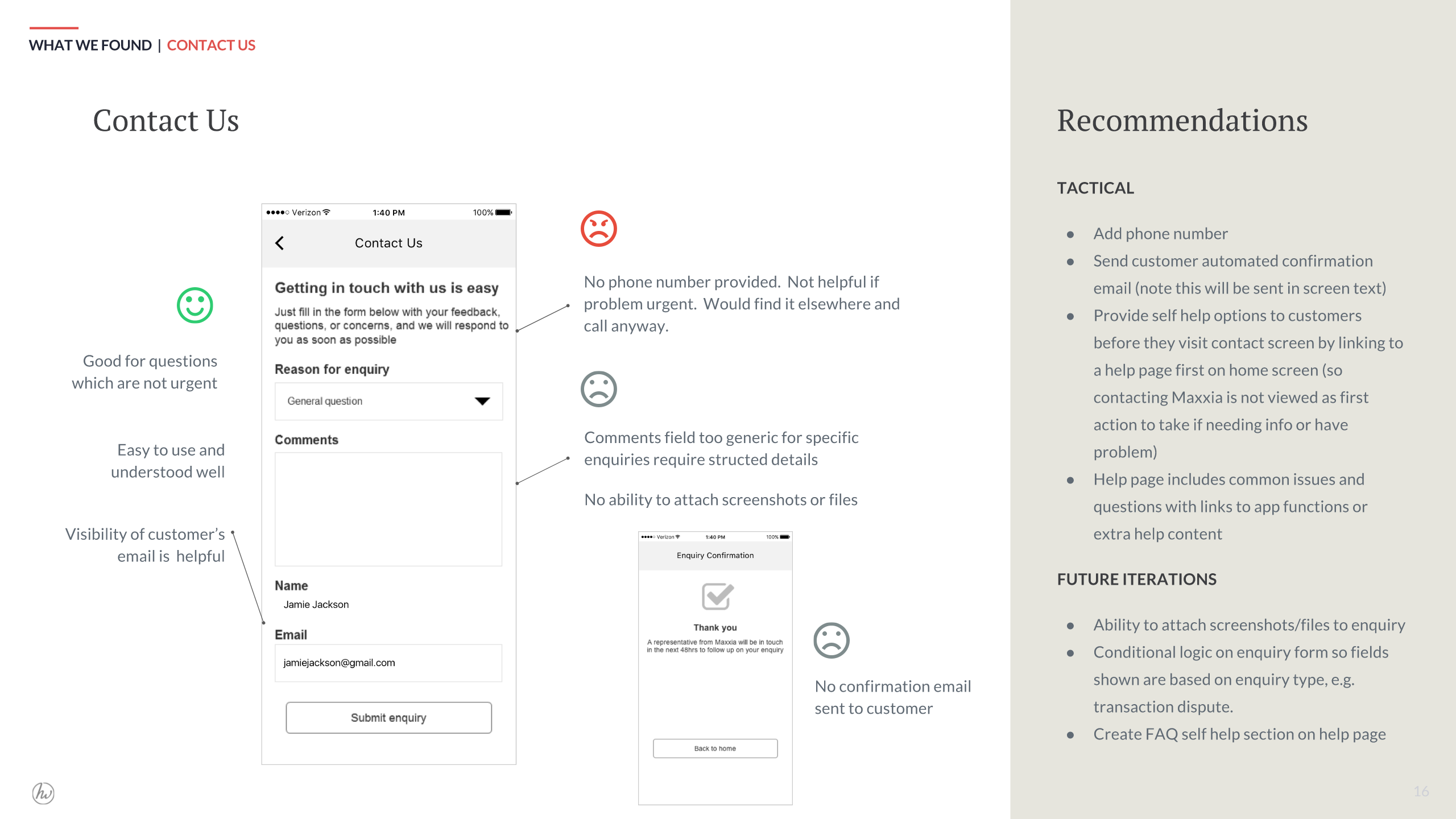 Maxxia Card APP UT Findings